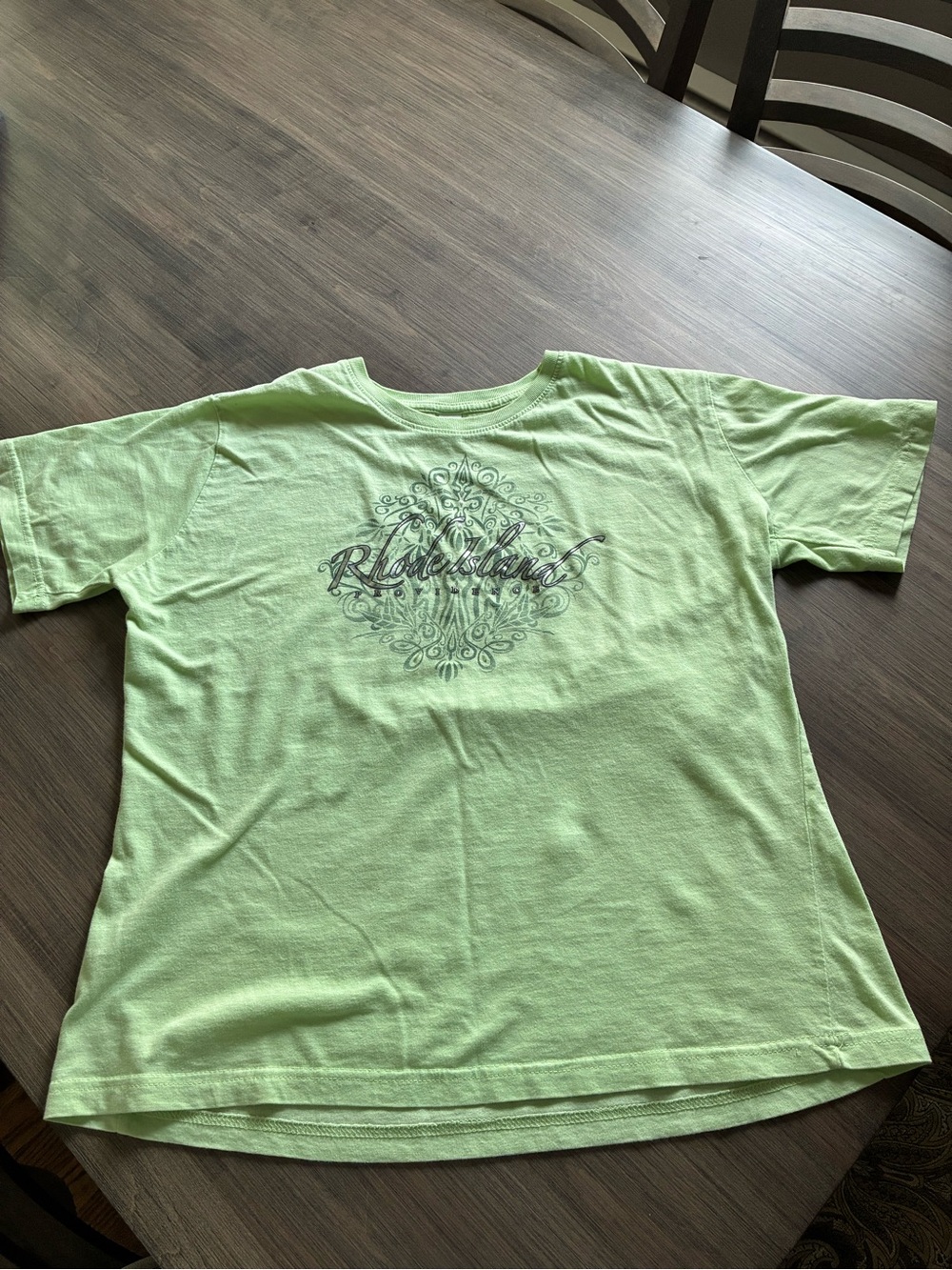 Women's Light Green Short Sleeve Rhode Island Graphic Tee